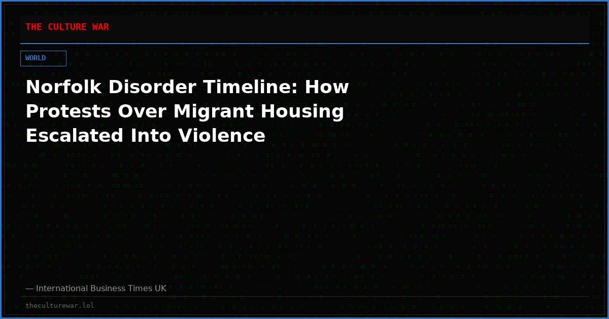 Norfolk Disorder Timeline: How Protests Over Migrant Housing Escalated Into Violence