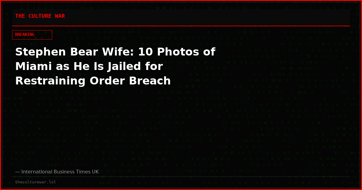 Stephen Bear Wife: 10 Photos of Miami as He Is Jailed for Restraining Order Breach