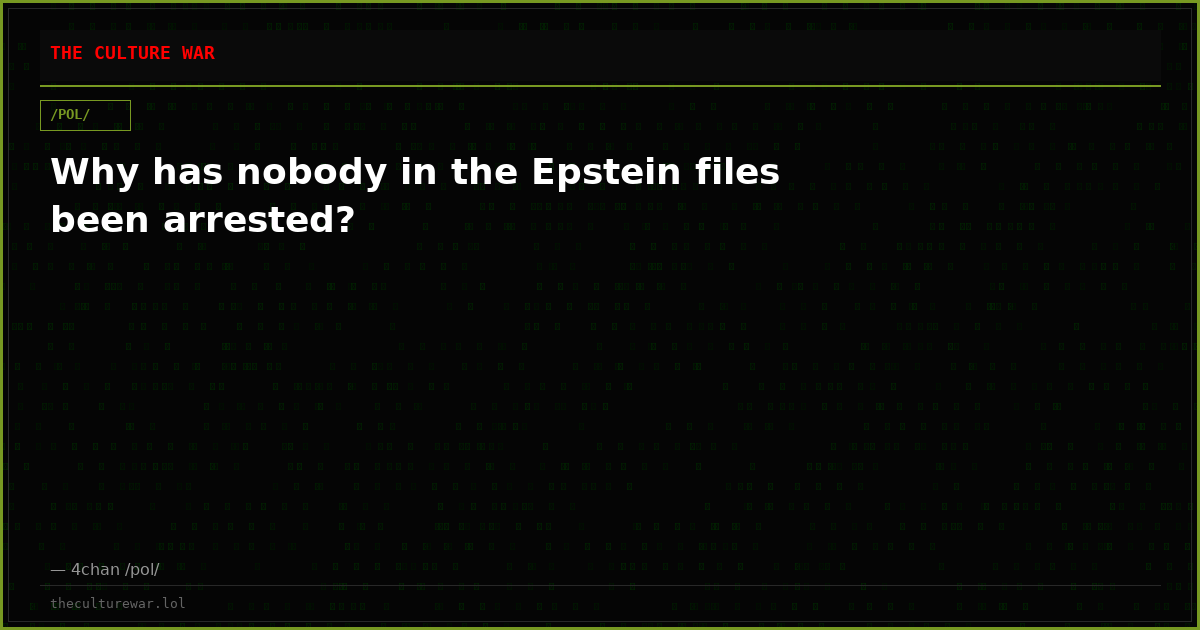 Why has nobody in the Epstein files been arrested?