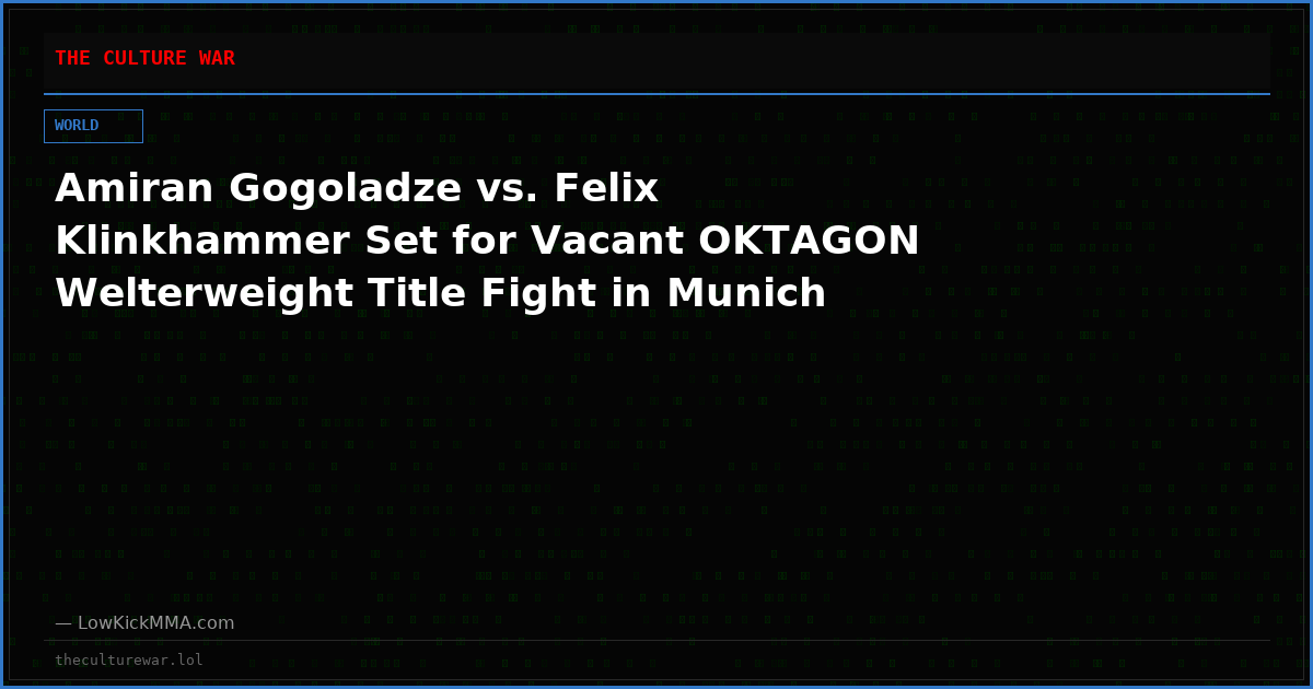 Amiran Gogoladze vs. Felix Klinkhammer Set for Vacant OKTAGON Welterweight Title Fight in Munich