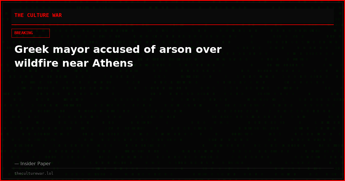 Greek mayor accused of arson over wildfire near Athens