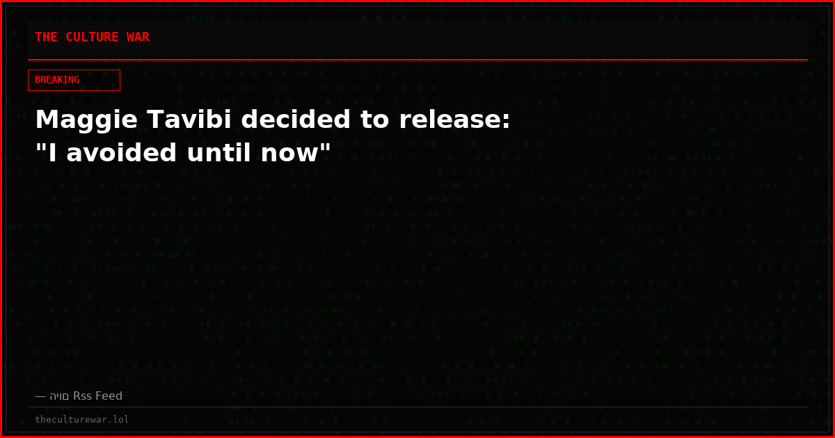 Maggie Tavibi decided to release: "I avoided until now"