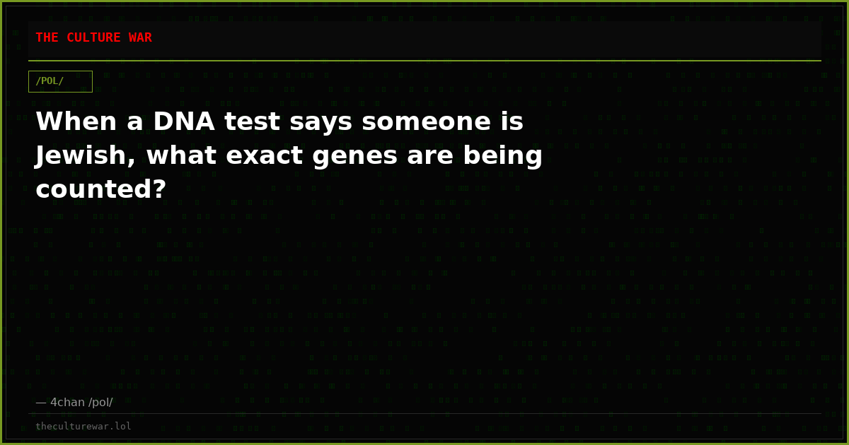 When a DNA test says someone is Jewish, what exact genes are being counted?