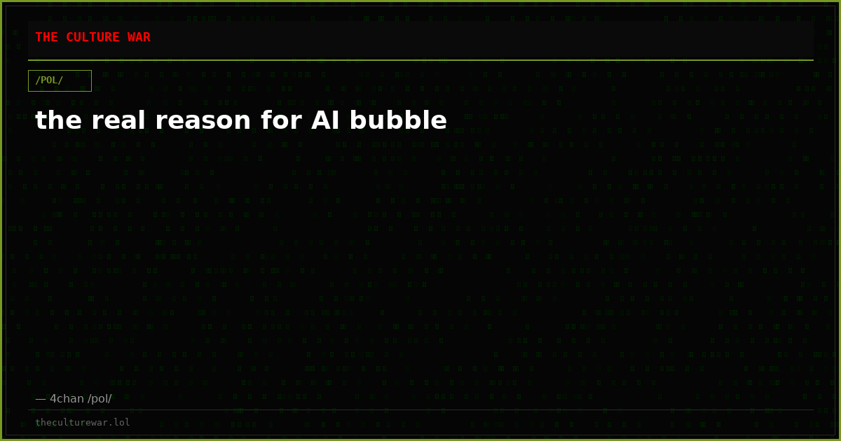 the real reason for AI bubble