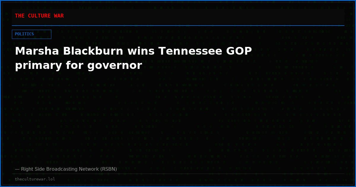 Marsha Blackburn wins Tennessee GOP primary for governor