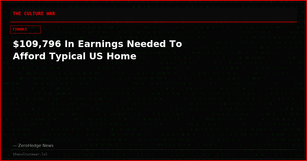 $109,796 In Earnings Needed To Afford Typical US Home