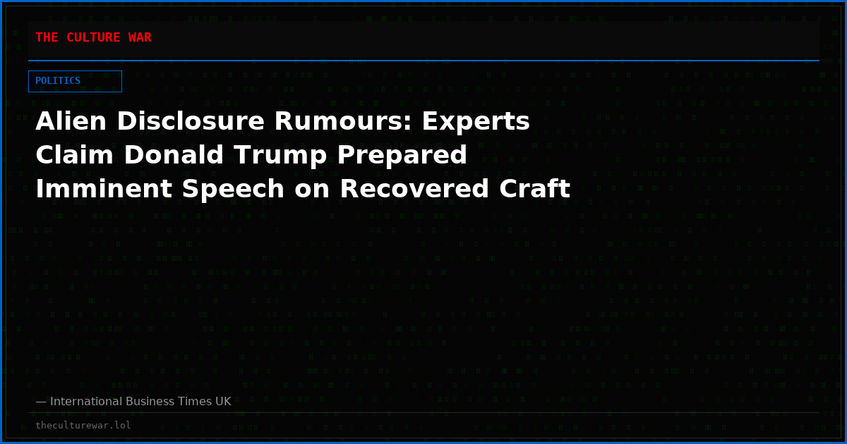 Alien Disclosure Rumours: Experts Claim Donald Trump Prepared Imminent Speech on Recovered Craft