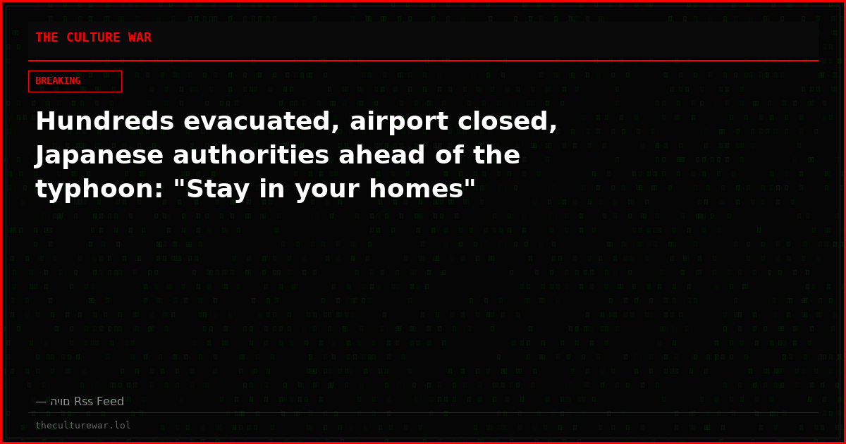 Hundreds evacuated, airport closed, Japanese authorities ahead of the typhoon: "Stay in your homes"