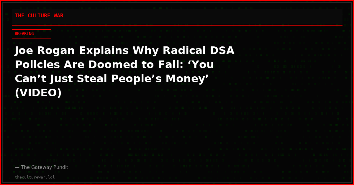 Joe Rogan Explains Why Radical DSA Policies Are Doomed to Fail: ‘You Can’t Just Steal People’s Money’ (VIDEO)