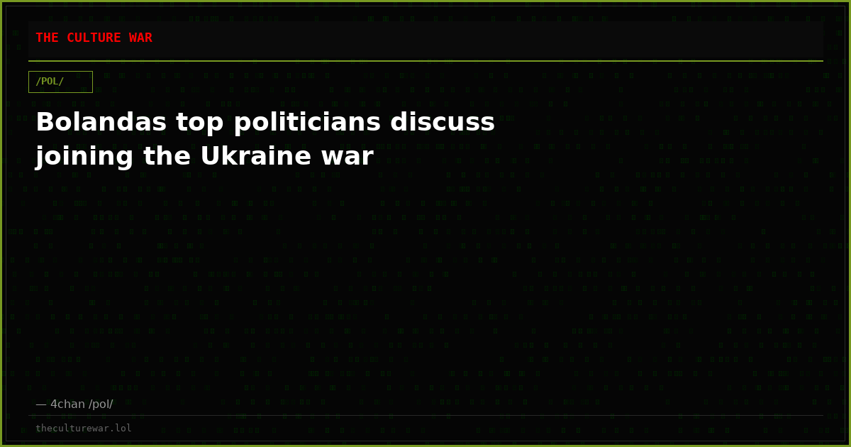 Bolandas top politicians discuss joining the Ukraine war