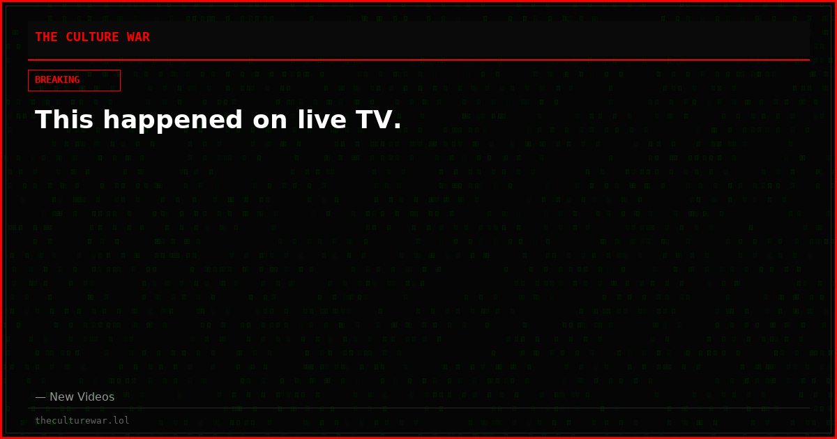 This happened on live TV.