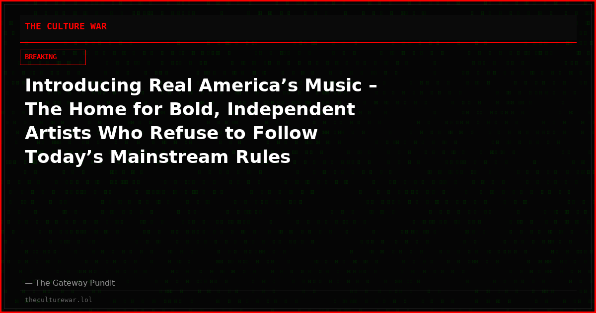 Introducing Real America’s Music – The Home for Bold, Independent Artists Who Refuse to Follow Today’s Mainstream Rules