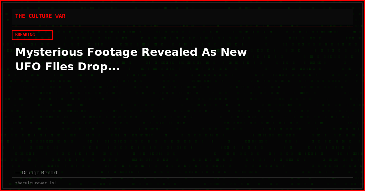 Mysterious Footage Revealed As New UFO Files Drop...