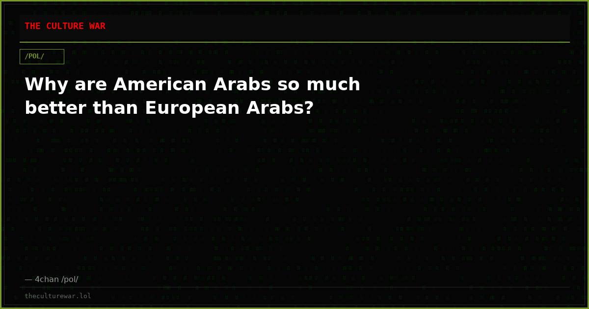 Why are American Arabs so much better than European Arabs?