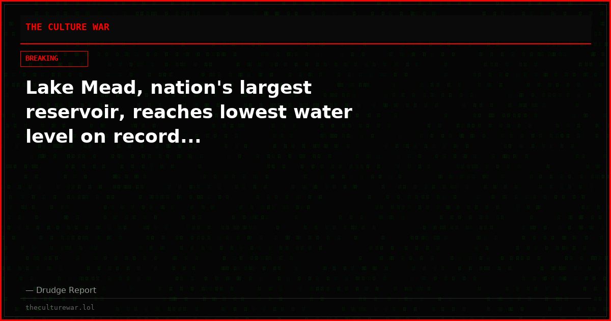 Lake Mead, nation's largest reservoir, reaches lowest water level on record...