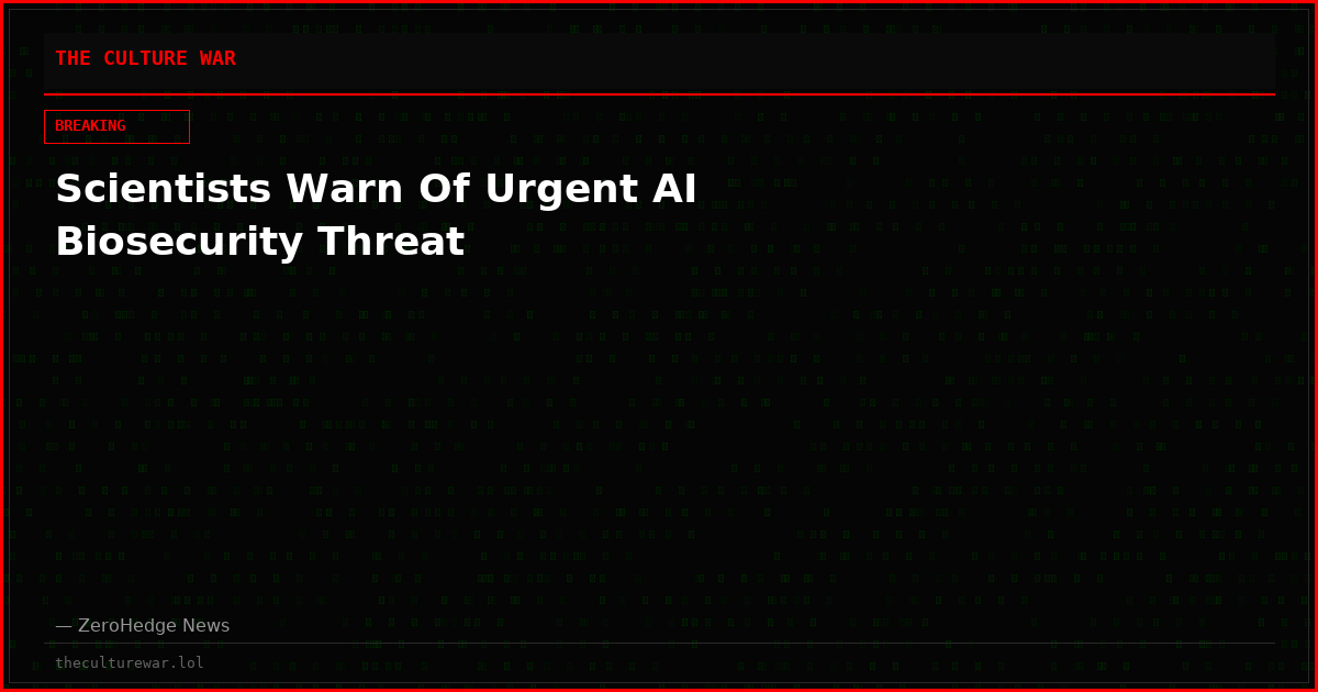 Scientists Warn Of Urgent AI Biosecurity Threat
