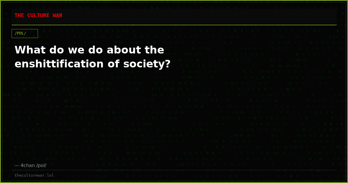 What do we do about the enshittification of society?