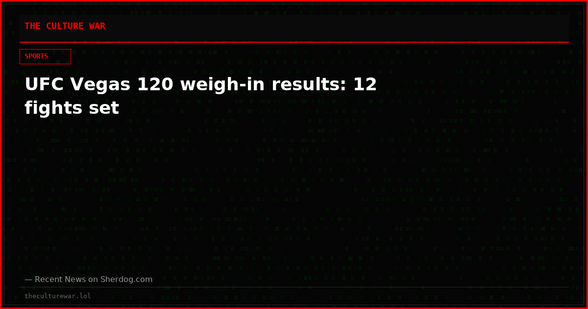UFC Vegas 120 weigh-in results: 12 fights set