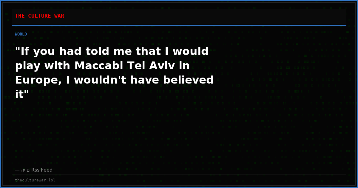 "If you had told me that I would play with Maccabi Tel Aviv in Europe, I wouldn't have believed it"