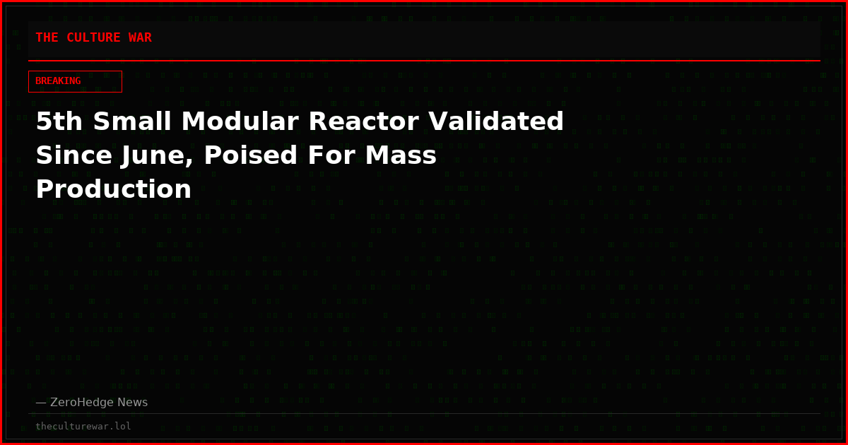 5th Small Modular Reactor Validated Since June, Poised For Mass Production
