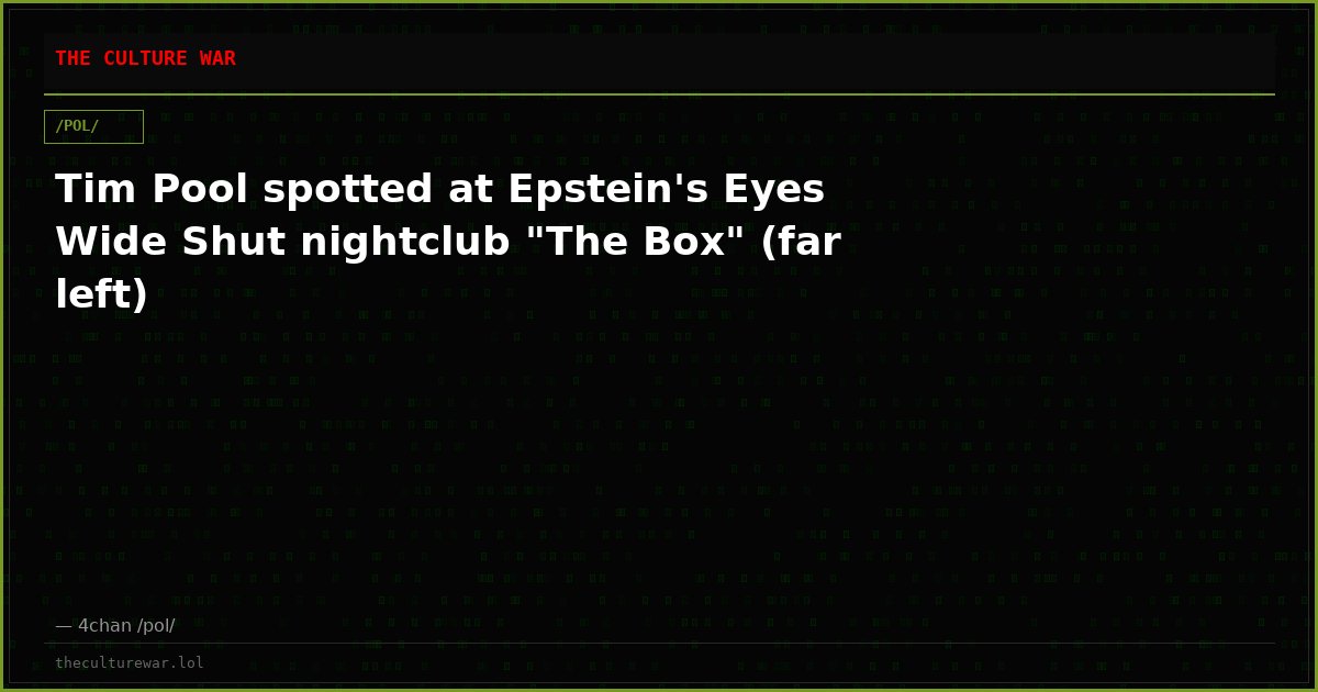 Tim Pool spotted at Epstein's Eyes Wide Shut nightclub "The Box" (far left)