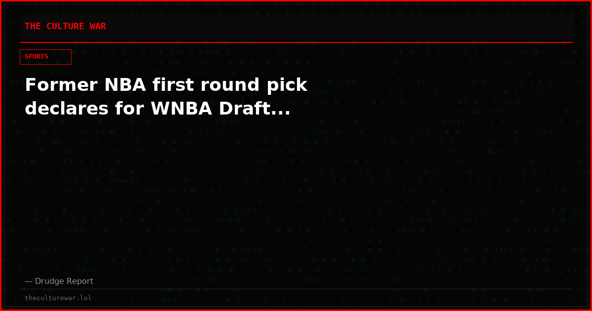 Former NBA first round pick declares for WNBA Draft...