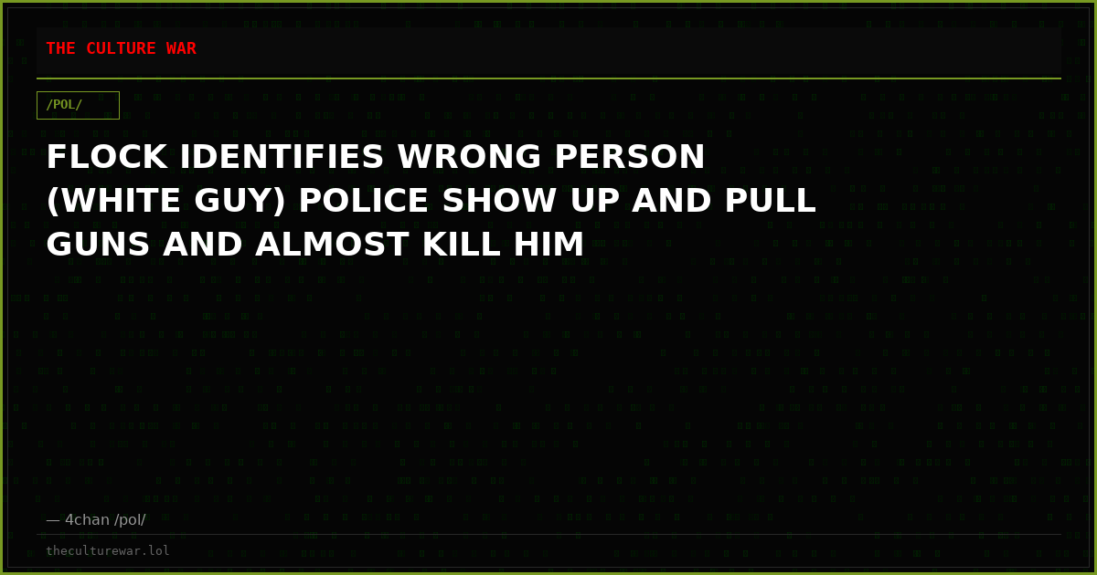 FLOCK IDENTIFIES WRONG PERSON (WHITE GUY) POLICE SHOW UP AND PULL GUNS AND ALMOST KILL HIM