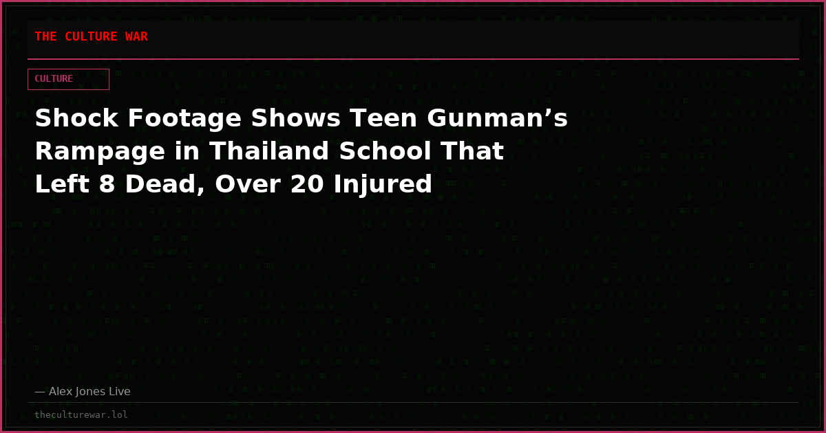 Shock Footage Shows Teen Gunman’s Rampage in Thailand School That Left 8 Dead, Over 20 Injured