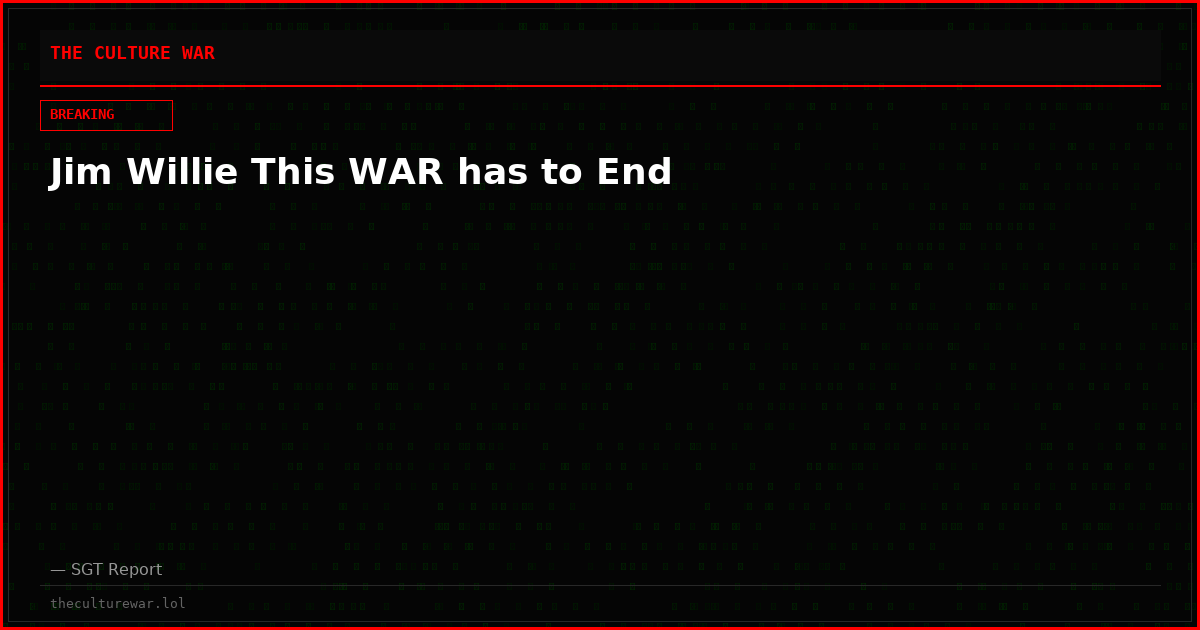 Jim Willie This WAR has to End