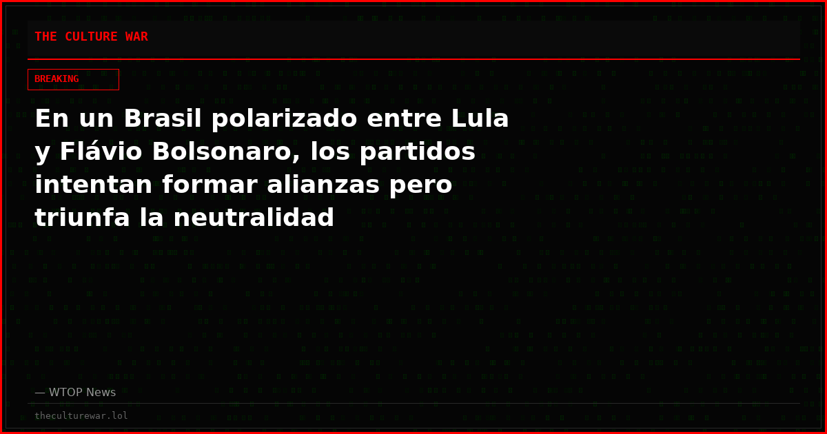 En un Brasil polarizado entre Lula y Flávio Bolsonaro, los partidos intentan formar alianzas pero triunfa la neutralidad