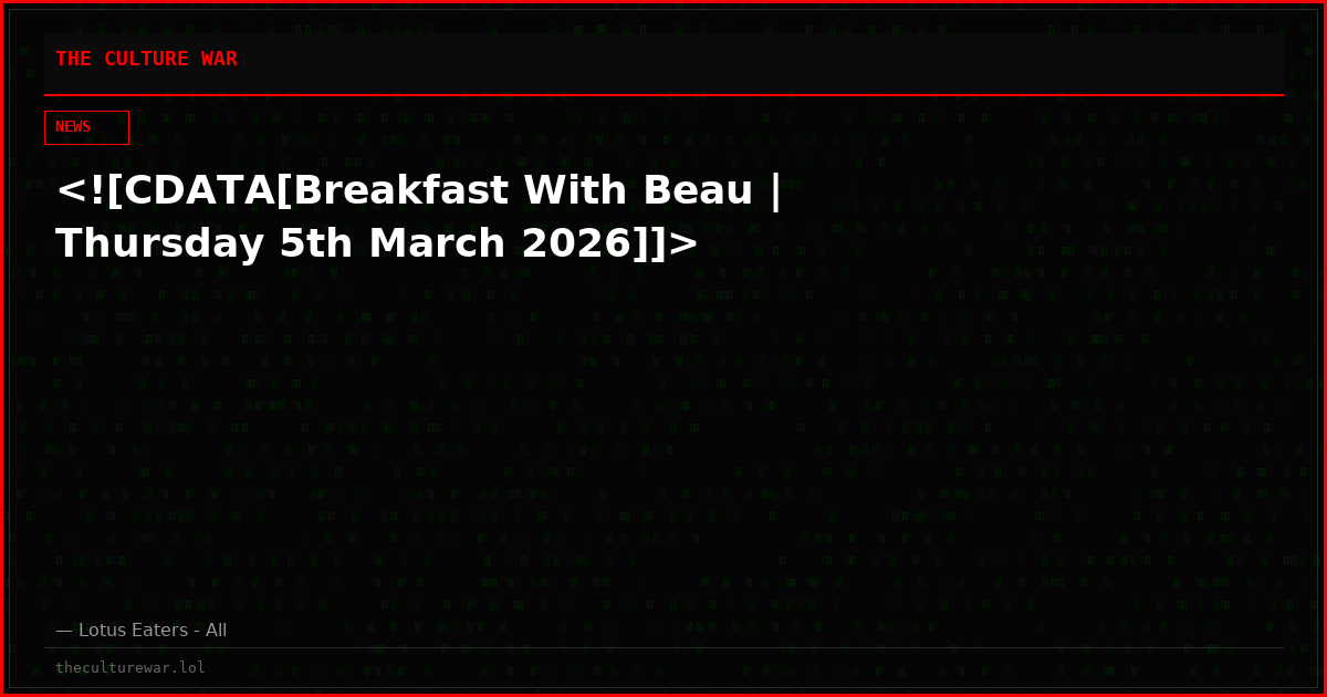 <![CDATA[Breakfast With Beau | Thursday 5th March 2026]]>