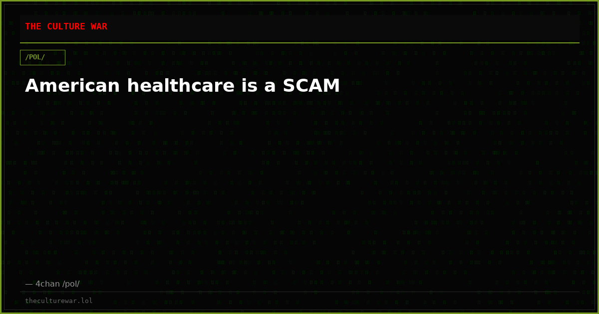 American healthcare is a SCAM