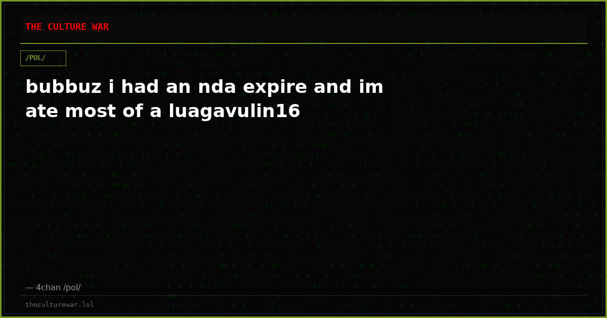 bubbuz i had an nda expire and im ate most of a luagavulin16