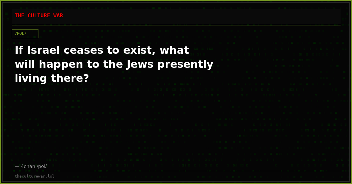 If Israel ceases to exist, what will happen to the Jews presently living there?
