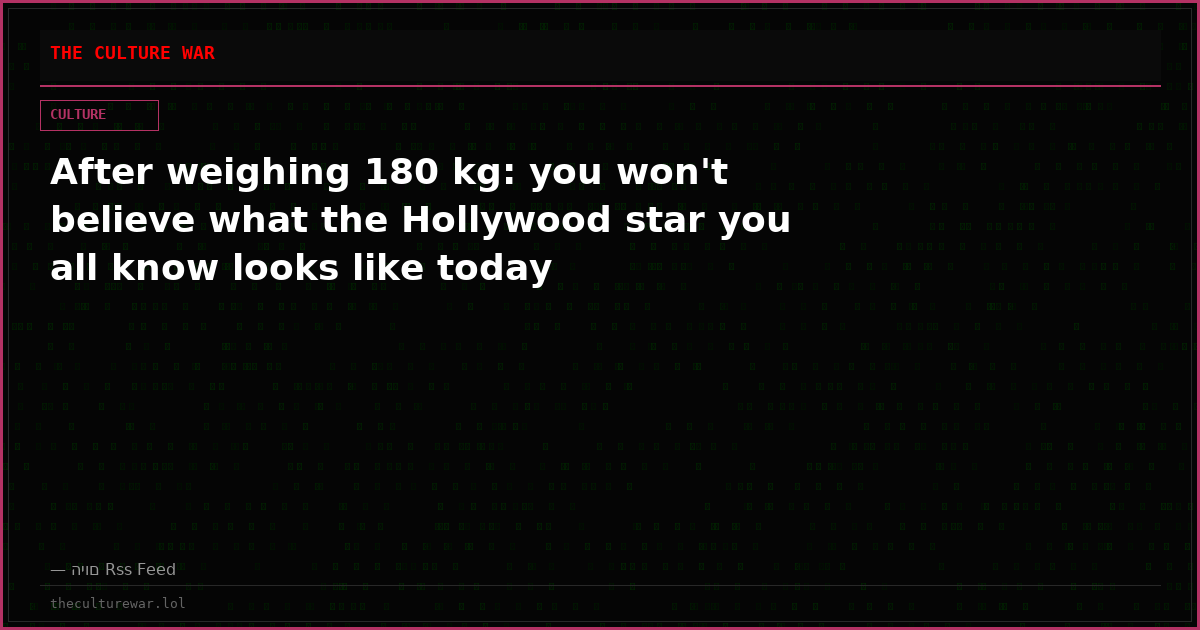 After weighing 180 kg: you won't believe what the Hollywood star you all know looks like today