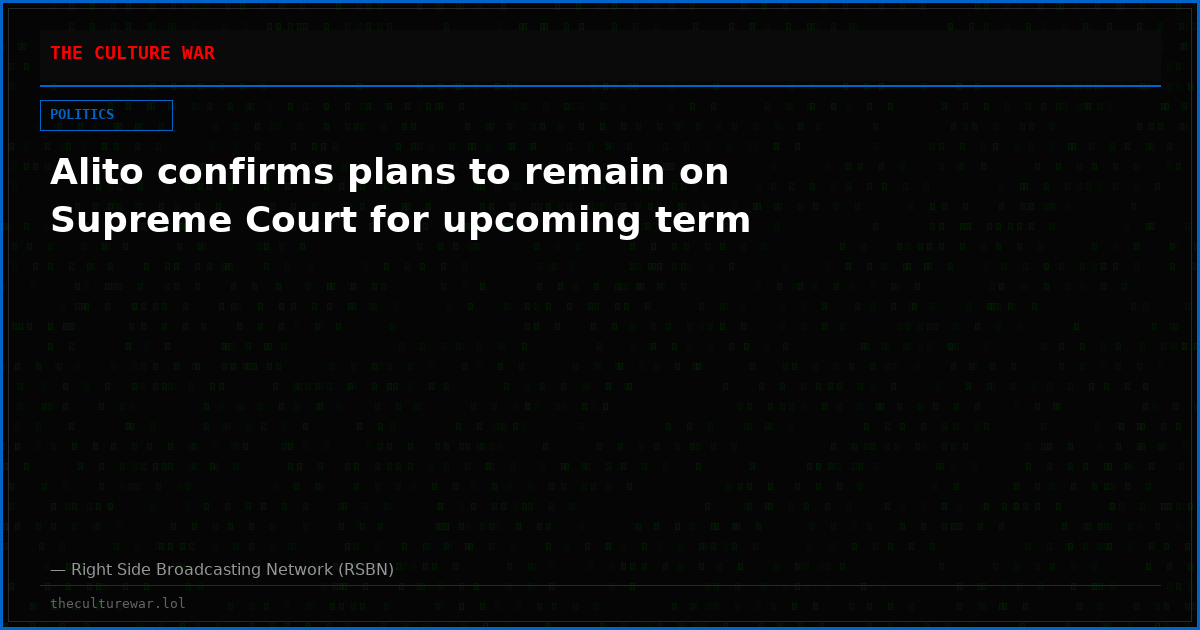 Alito confirms plans to remain on Supreme Court for upcoming term