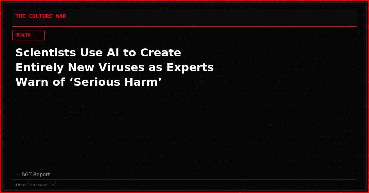 Scientists Use AI to Create Entirely New Viruses as Experts Warn of ‘Serious Harm’