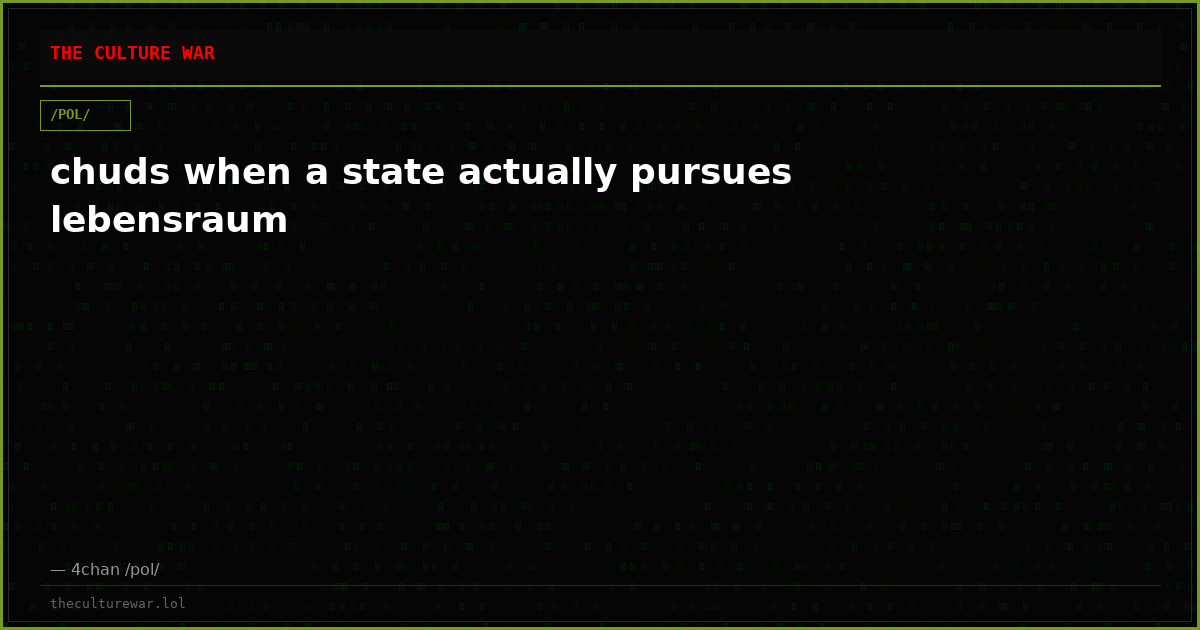 chuds when a state actually pursues lebensraum