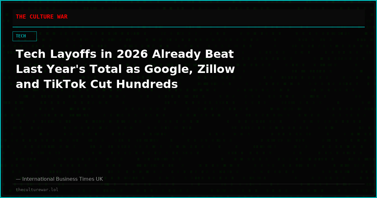 Tech Layoffs in 2026 Already Beat Last Year's Total as Google, Zillow and TikTok Cut Hundreds