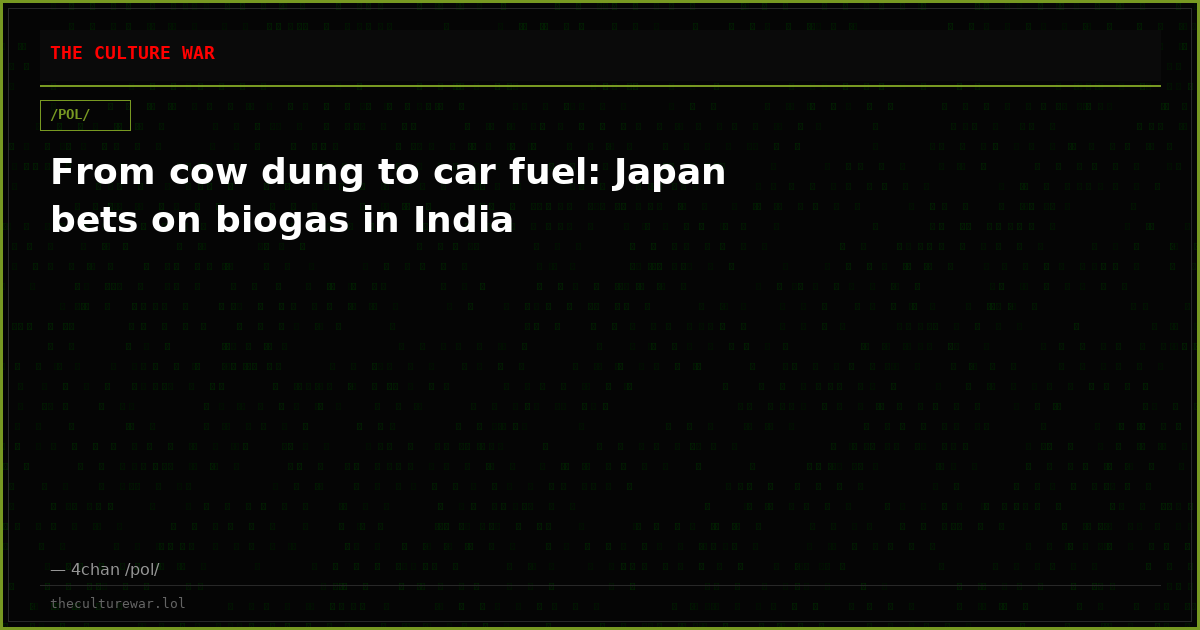 From cow dung to car fuel: Japan bets on biogas in India