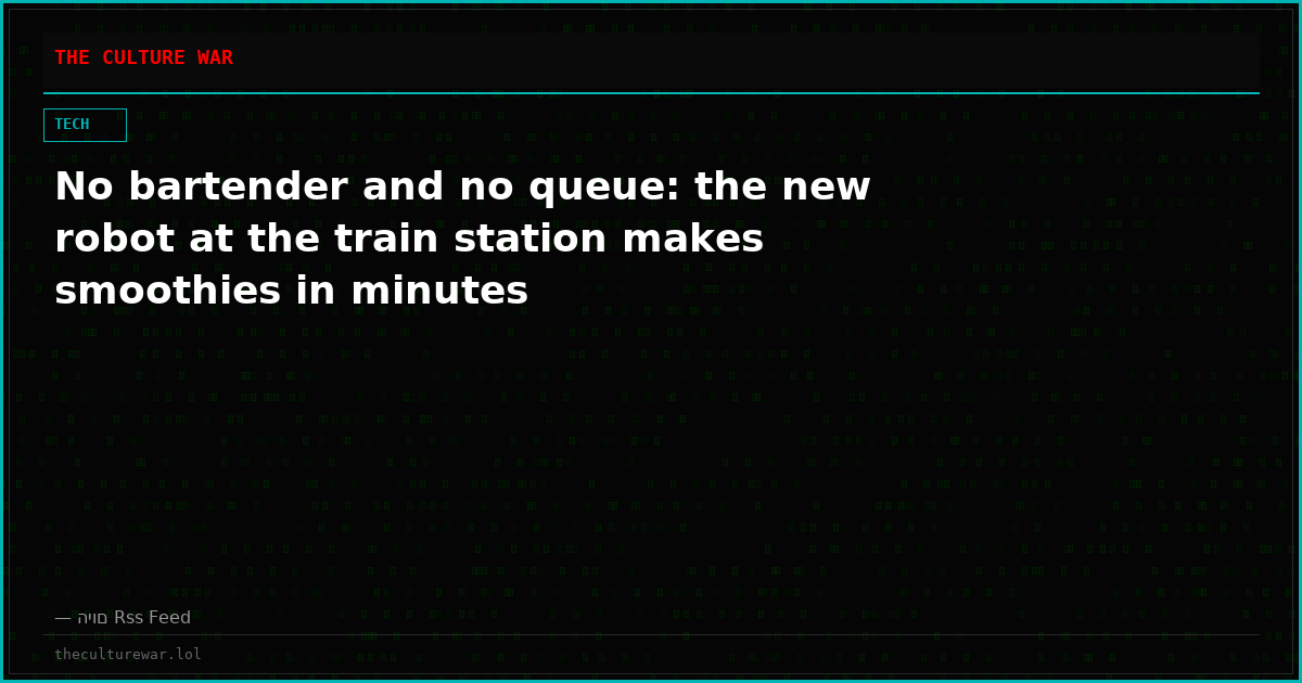 No bartender and no queue: the new robot at the train station makes smoothies in minutes