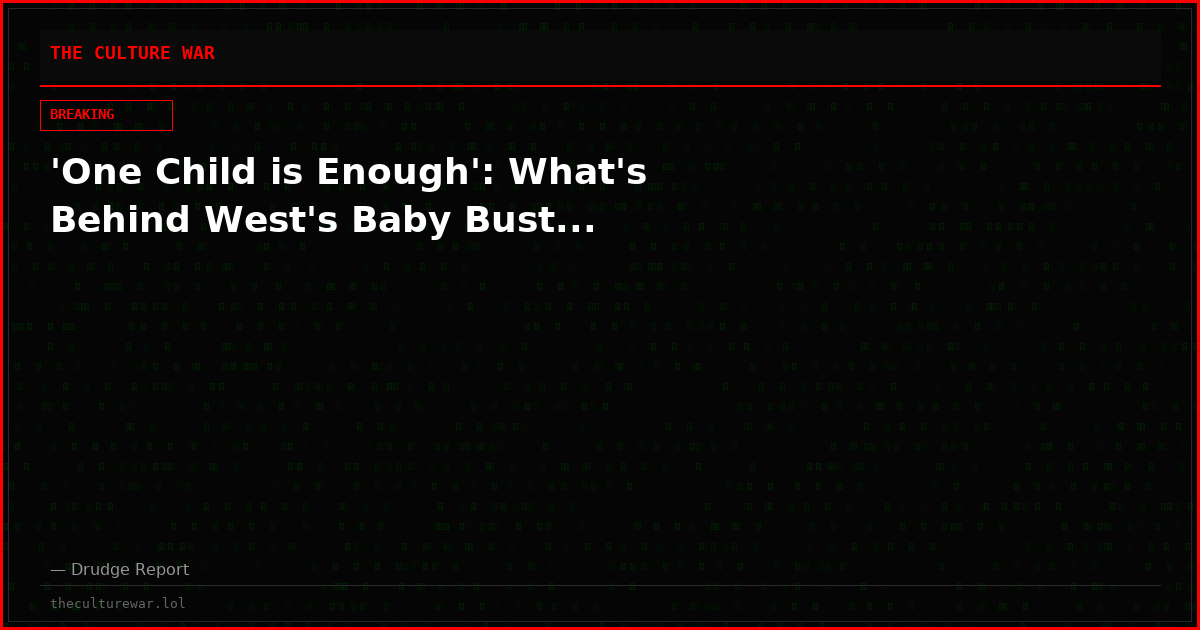 'One Child is Enough': What's Behind West's Baby Bust...
