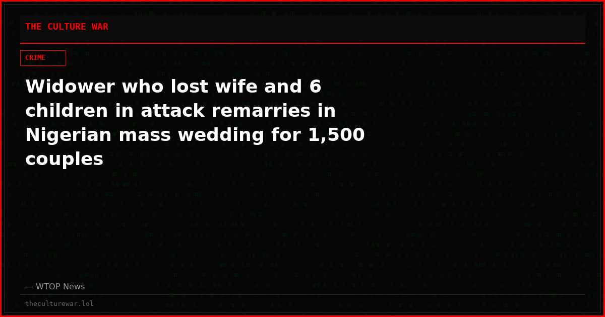 Widower who lost wife and 6 children in attack remarries in Nigerian mass wedding for 1,500 couples