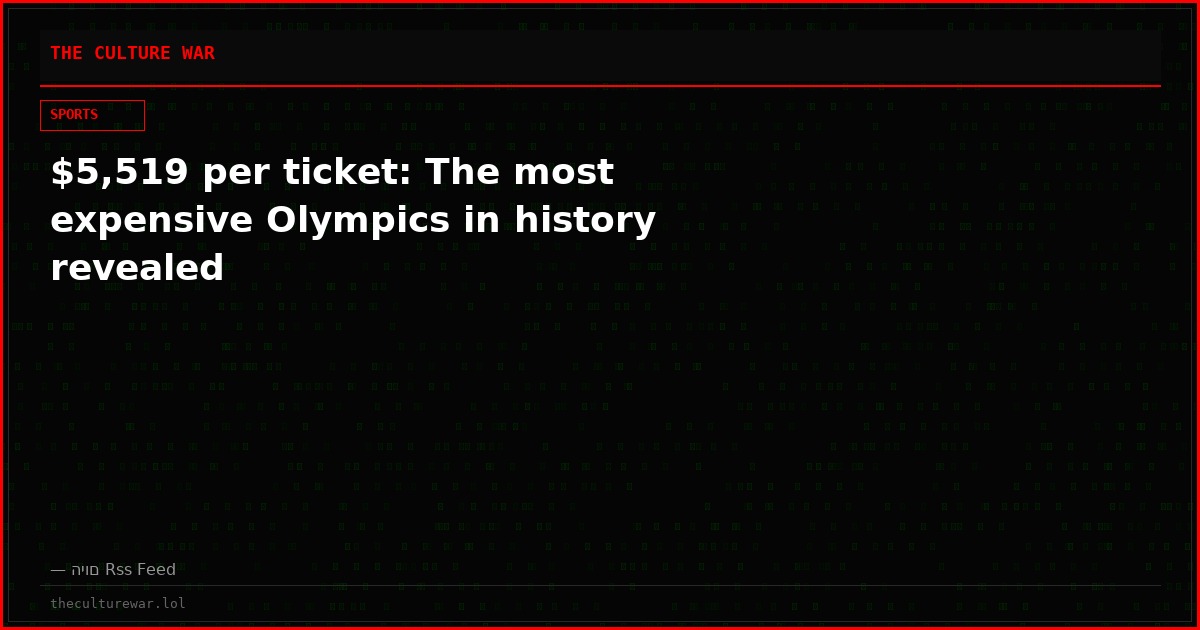 $5,519 per ticket: The most expensive Olympics in history revealed