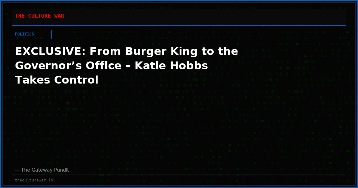 EXCLUSIVE: From Burger King to the Governor’s Office – Katie Hobbs Takes Control