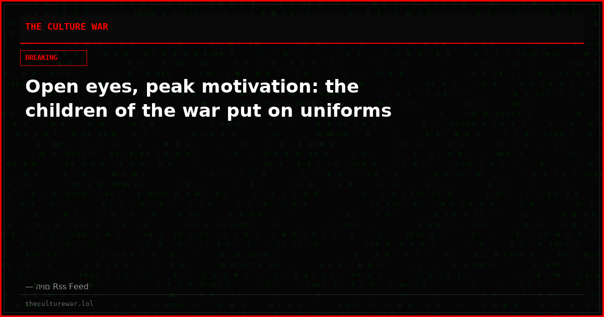 Open eyes, peak motivation: the children of the war put on uniforms