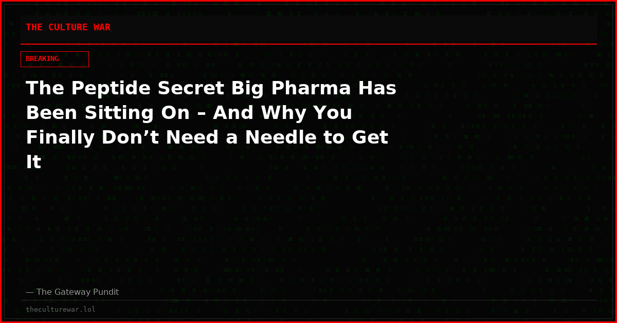 The Peptide Secret Big Pharma Has Been Sitting On – And Why You Finally Don’t Need a Needle to Get It