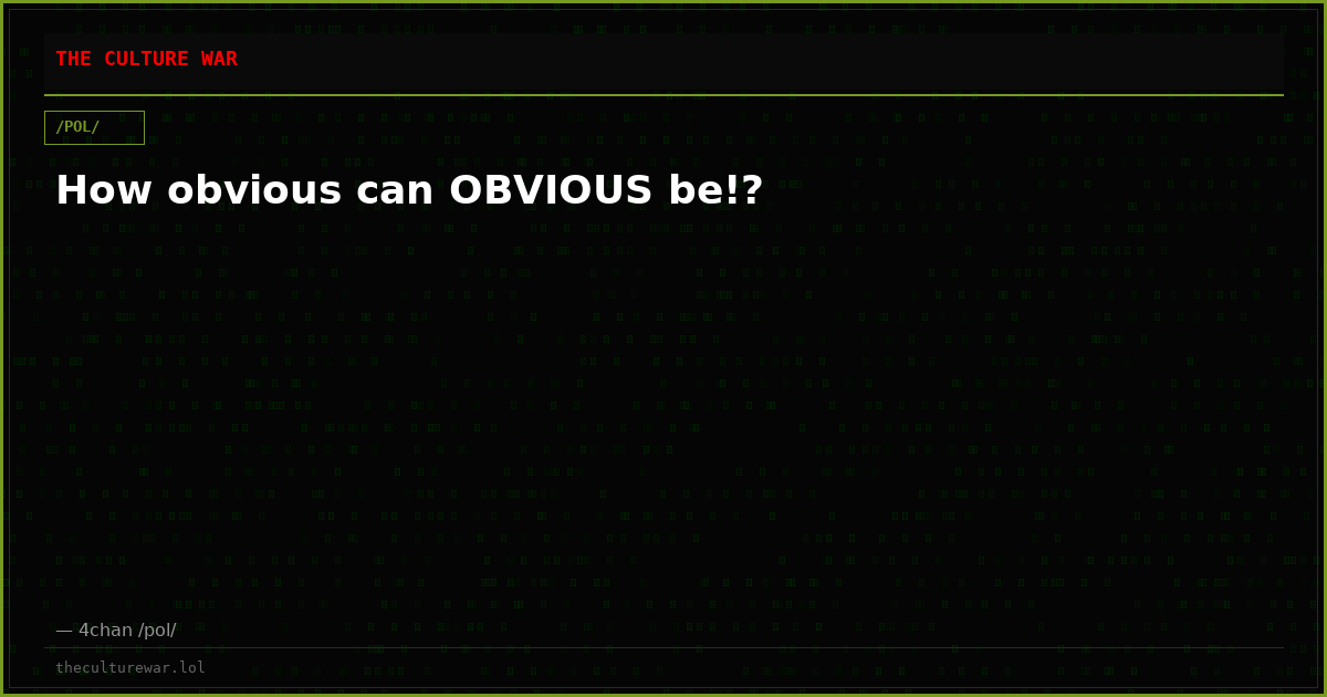 How obvious can OBVIOUS be!?