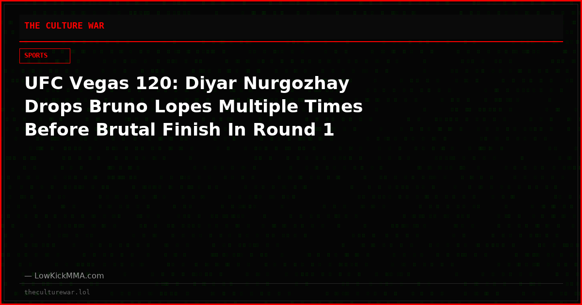 UFC Vegas 120: Diyar Nurgozhay Drops Bruno Lopes Multiple Times Before Brutal Finish In Round 1