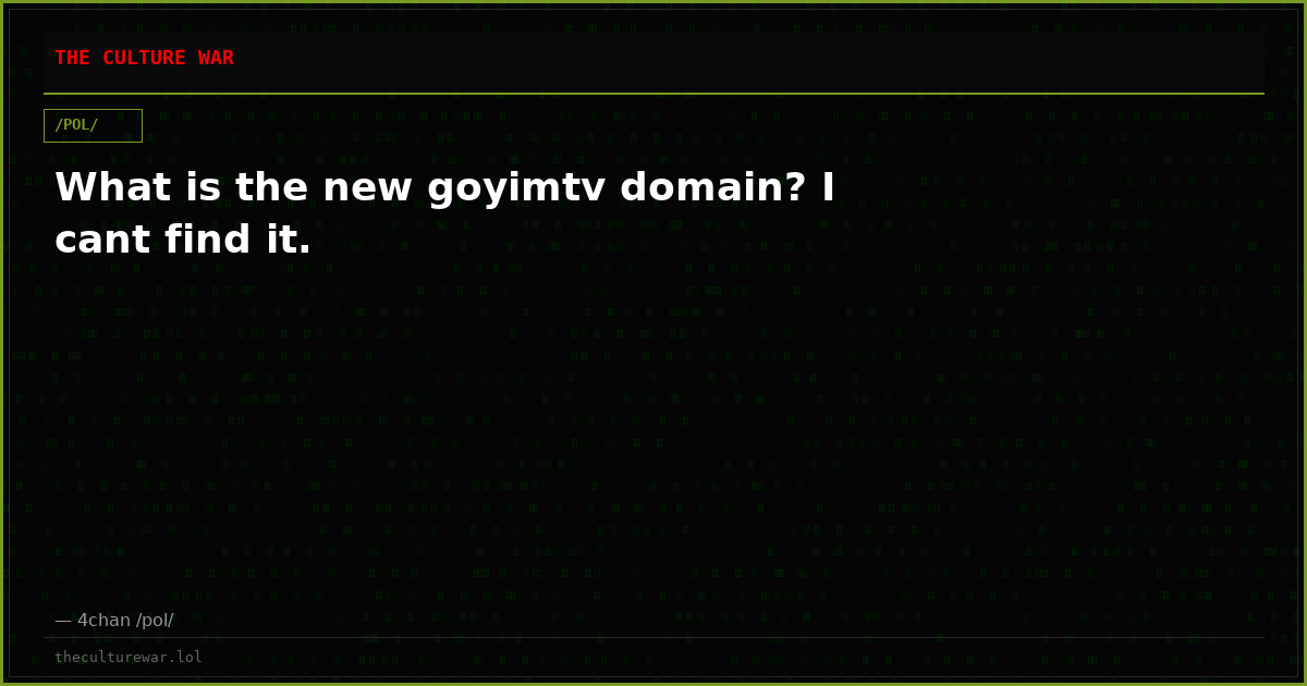 What is the new goyimtv domain? I cant find it.